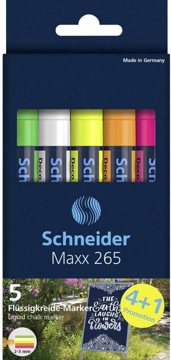 Actual product image Schneider Maxx 265 chalk pen (2-3 mm line width, can be wiped off with a damp cloth, water-based, odourless) (5 x)