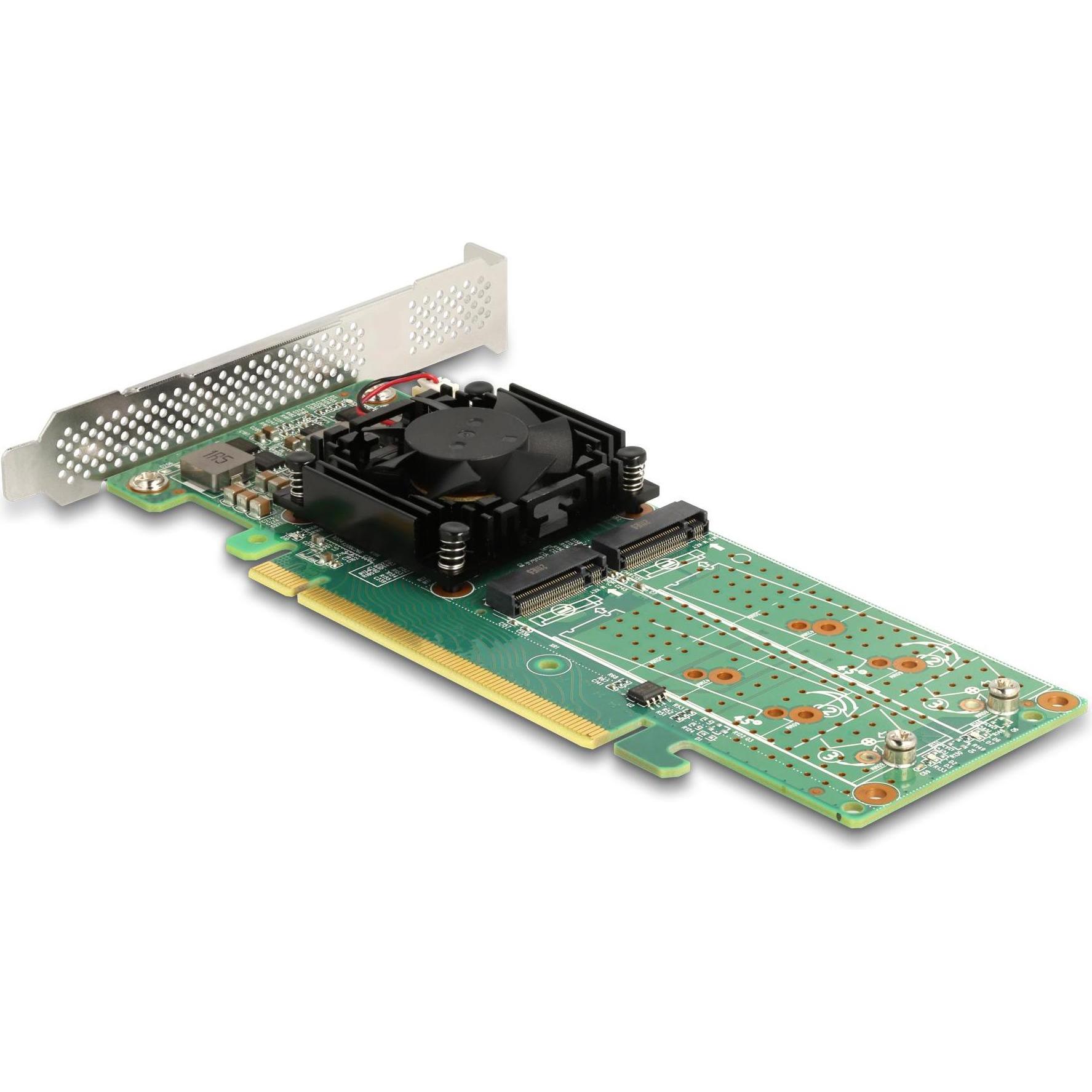 Delock Host Bus Adapter PCI Express x16 - 4x NVMe M.2 Key M, Controller di archiviazione
