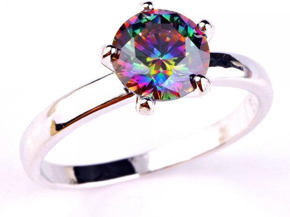 Actual product image Hermex silver plated ring with rainbow topaz - size 57 / Size 8 (57)