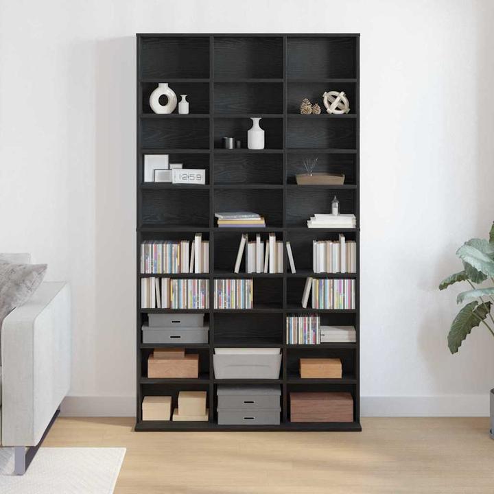 Produktbild VidaXL CD-Regal Schwarz Eiche 101x23x177,5 cm Holzwerkstoff