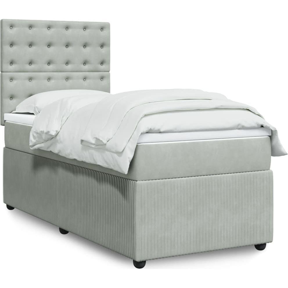 VidaXL, Bett, Bo x springbett mit Matratze 100 x 200 cm Samt (100 x 200 cm)