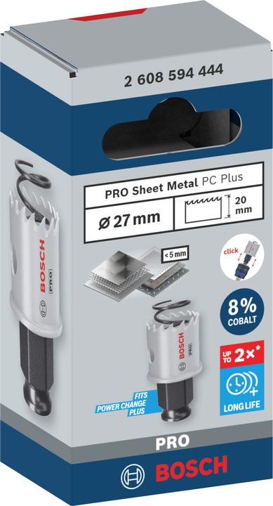 Immagine prodotto Bosch Professional Zubehör Sega a tazza PRO Sheet Metal PC Plus, 27 mm (27 millimetri)
