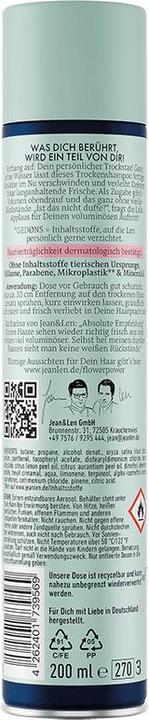 Immagine prodotto Jean & Len Trockenshampoo Pump up my Volume 200 ml (200 ml, Shampoo secco)