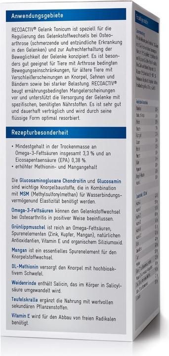 Produktbild Recoactiv Hunde-Nahrungsergänzung Gelenk Forte Tonicum, 1 x 280 ml (Senior, Adult, 1 Stk., 280 g)