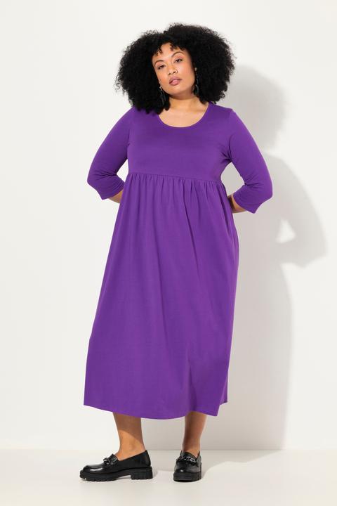Actual product image Ulla Popken Cotton Knit 3/4 Sleeve Empire Pocket Dress (50, 52)