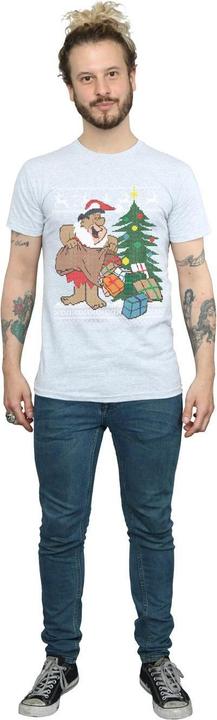 Actual product image The Flintstones Mens Christmas Fair Isle T-Shirt (3XL)