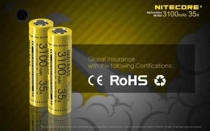 Produktbild Nitecore 18650 IMR Akku 3100mAh/35A 2Stk