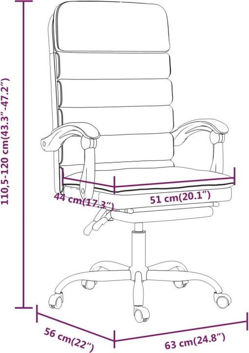 Image du produit vidaXL Massage-Bürostuhl (46.50 - 56 cm)