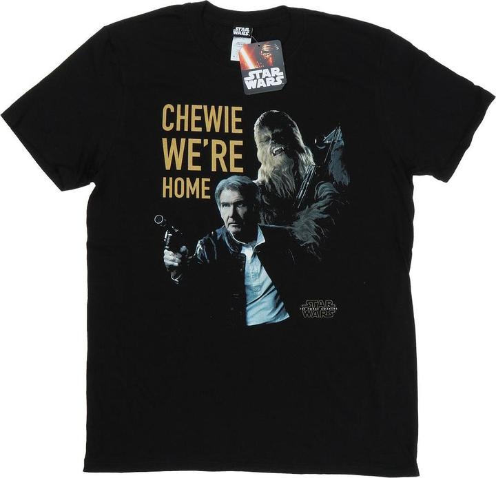 Actual product image Star Wars Mens Force Awakens Chewie We're Home T-Shirt (L)