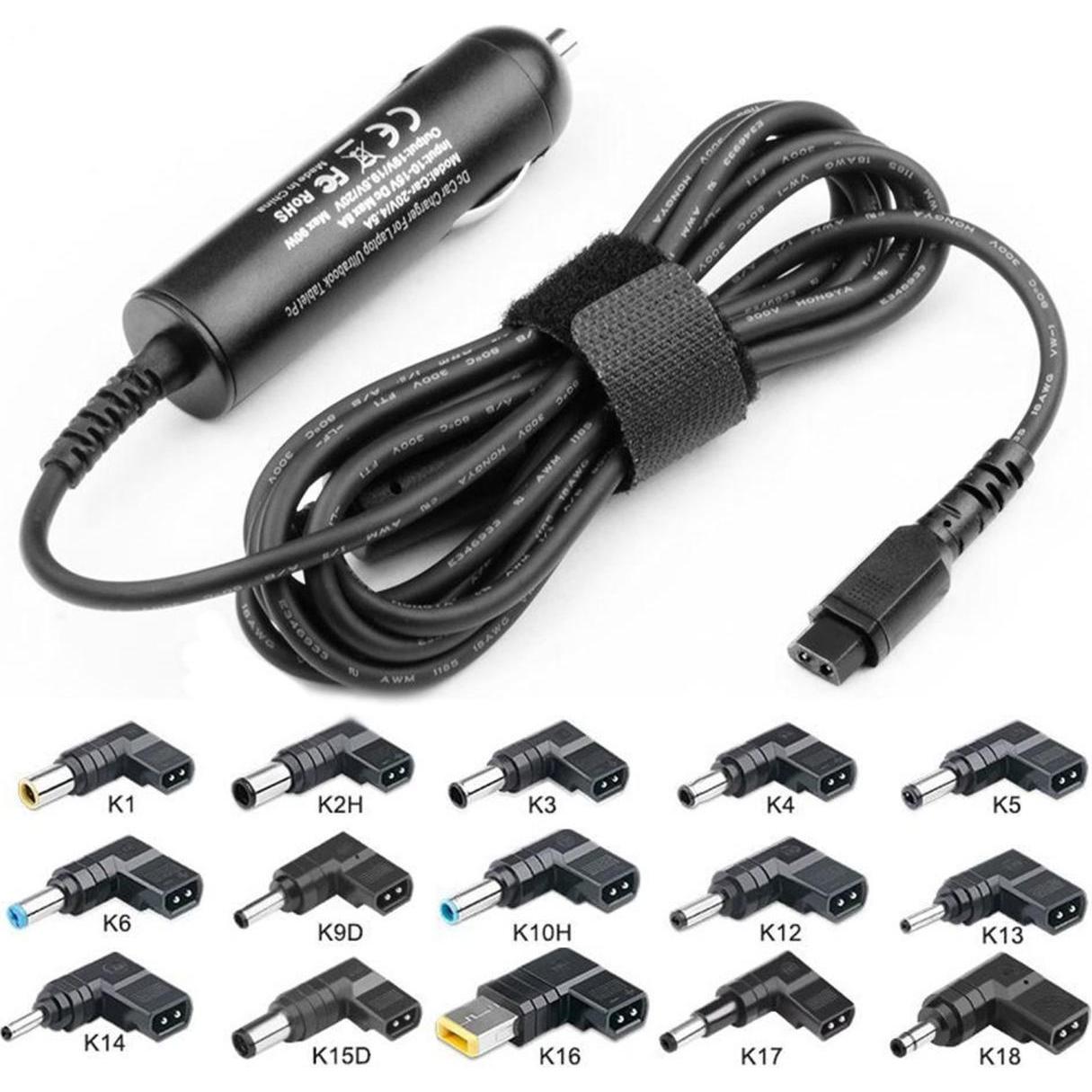 CoreParts MicroBattery MBXUN-90W-DC0001 Auto 90W Nero Alimentazione e convertitore di tensione (90 W), Alimentatore per notebook, Nero