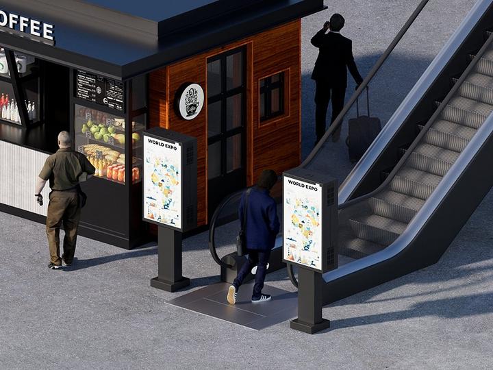 Image du produit Multibrackets B2B Stele ohne Monitor, Portrait, 55"/8157