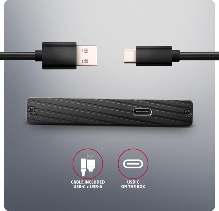 Actual product image Axagon EE25-XA6C 2,5 "USB3.0 HDD Sata Aline Box Schwarz (2.5")