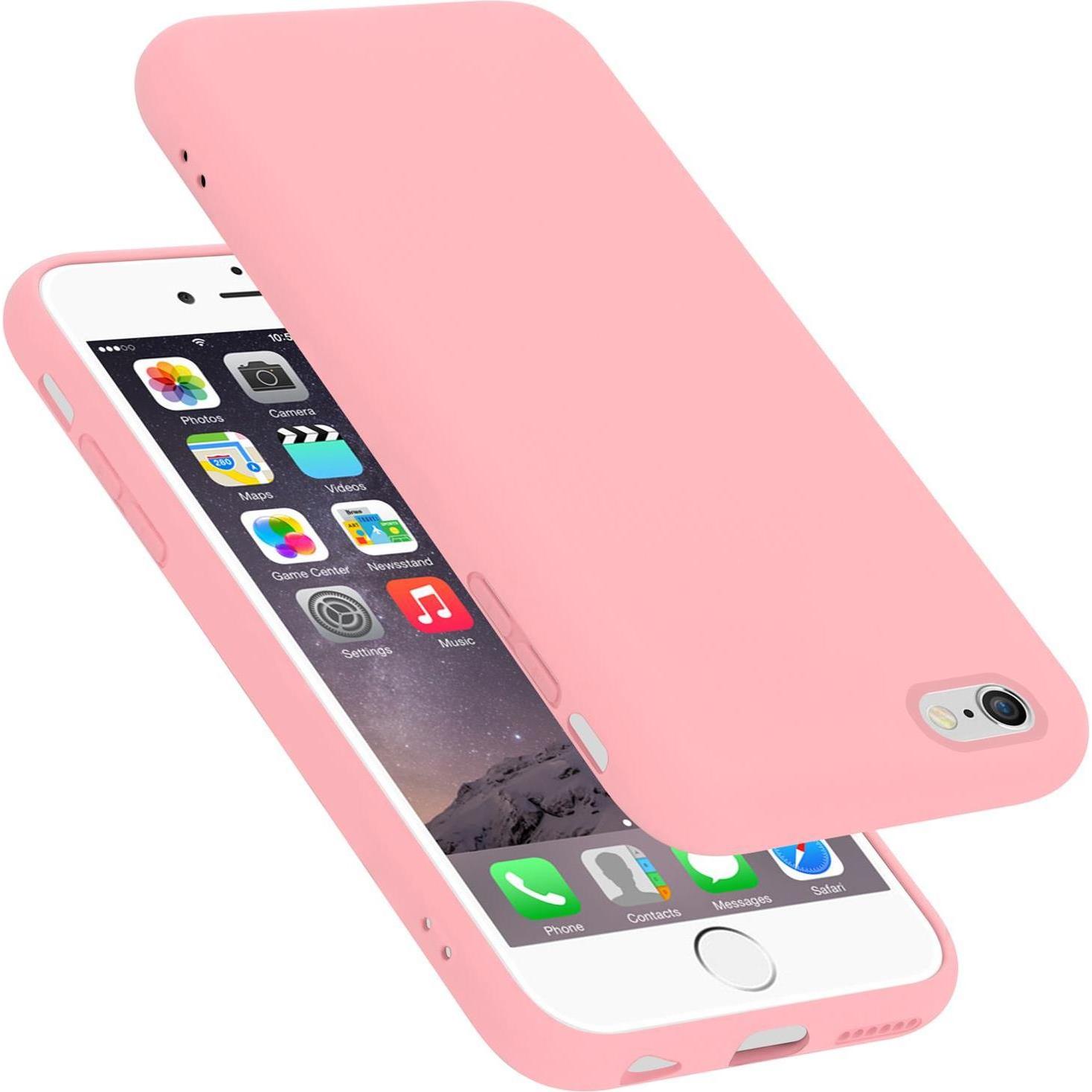 Cadorabo TPU Liquid Silicone Case Cover (Apple iPhone 6 Plus), Smartphone Hülle, Rosa