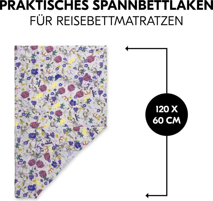 Immagine prodotto Hauck Coprimaterasso da viaggio Beige Floreale (60 x 120 cm)