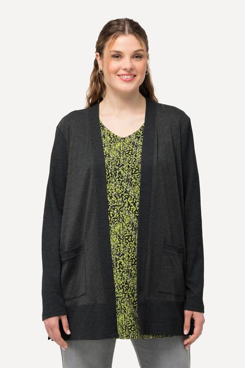 Produktbild Ulla Popken Sweatjacke, Waffelstruktur, offene Form, Langarm (56)