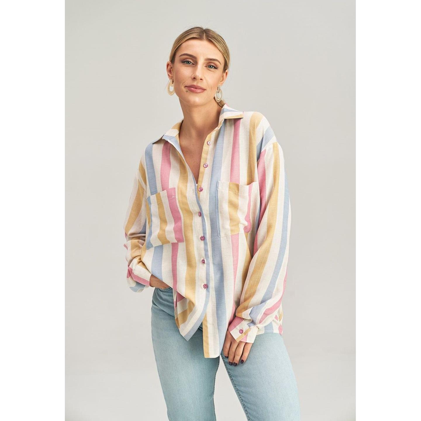 Figl, Damen, Hemd, Langarm Hemd model, Mehrfarbig, (M)