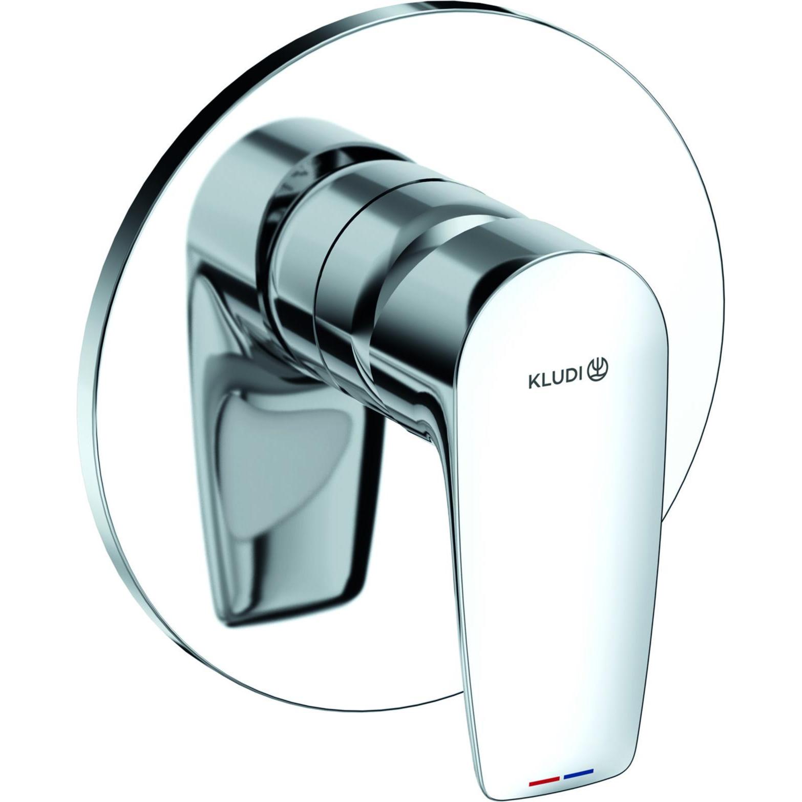 Kludi, Rubinetteria per bagno, PURE&SOLID Mitigeur monocommandé encastré pour douche, montage mural, 28 l/min, chrome, 347550575