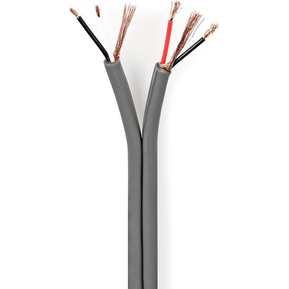 Nedis Audio Kabel 2X 0.16 mm² Kupfer 100.0 m rund PVC Dunkelgrau Rolle (100 m), Audio Kabel