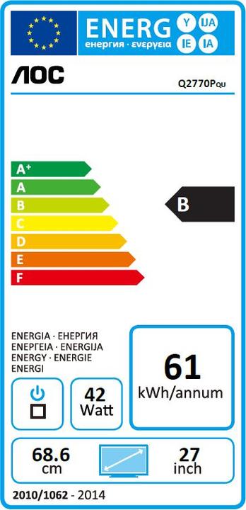 Energie-Label AOC Q2770pqu (2560 x 1440 Pixel)