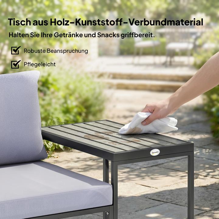 Image du produit Outsunny Balkonmöbel Set Stahl, Polyester Grau