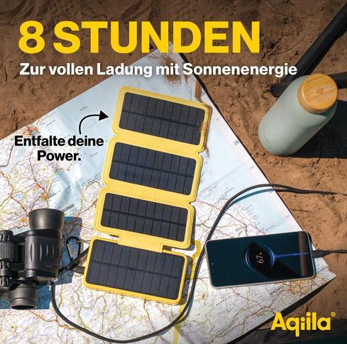 Produktbild Aqiila Powerbird BS10 - solar powerbank 10000 mAh (10000 mAh, 6 W, 37 Wh)