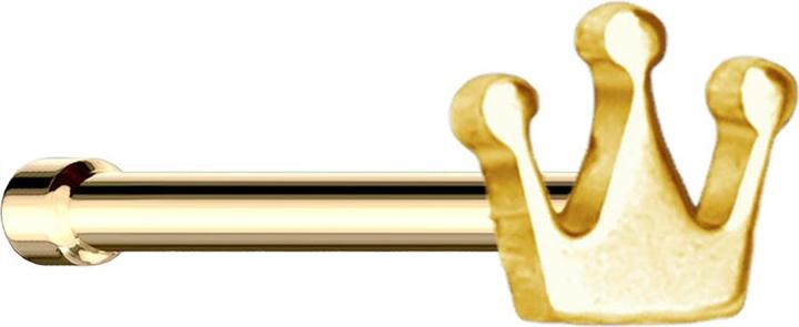 Immagine prodotto Star Piercing Nasenstecker gerade vergoldet mit Krone (senza ottone, Acciaio chirurgico 316L)