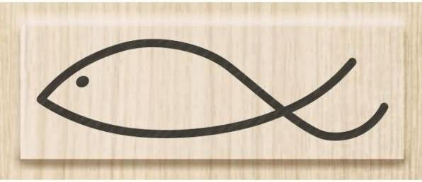 Heyda Motif stamp 'Fish modern' 5x1.5cm
