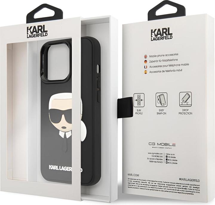Produktbild Karl Lagerfeld Hard Cover 3D Rubber Karl Head Black, f??r iPhone 14 Pro Max, KLHCP14XKH3DBK (Apple iPhone 14 Pro Max)