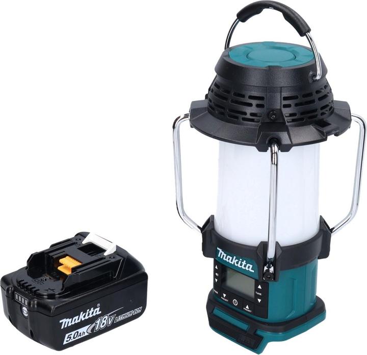 Actual product image Makita DMR055T1 Cordless Radio with Lantern 18V FM 360° + 1x Battery 5,0Ah - without charger (FM, AM)