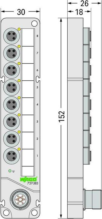 Produktbild Wago Sensor/Aktorbox passiv M8-Vert