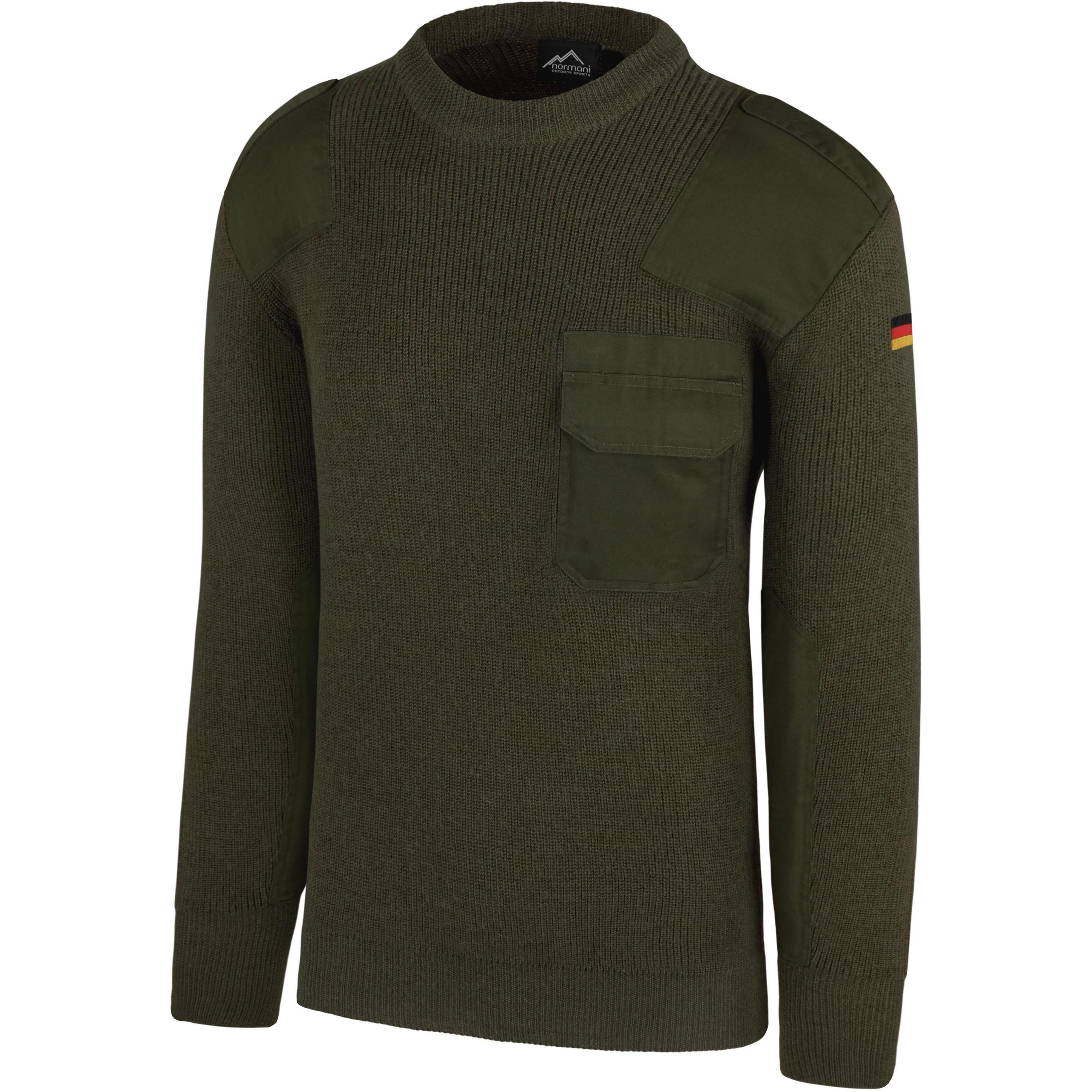 Normani, Herren, Pullover, Herren BW-Pullover mit Schurwolle Barntrup, Grün, (4XL)