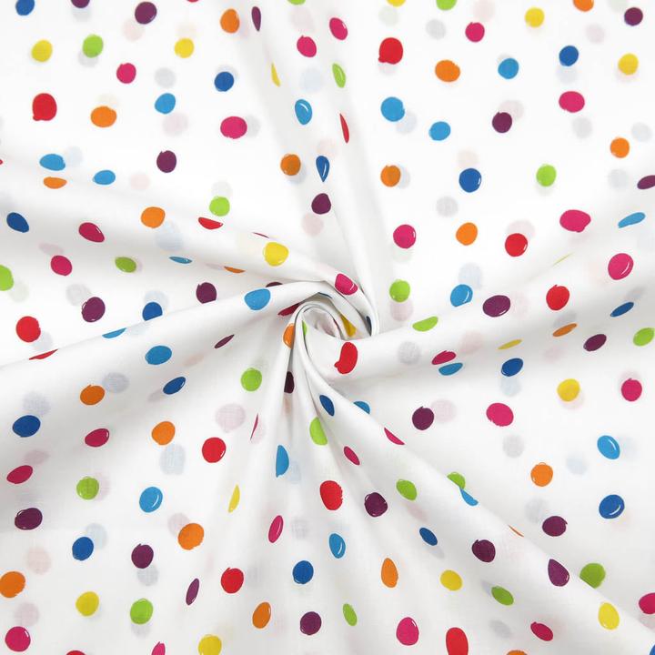 Image du produit Stoffrestposten Coton - gros points couleurs arc-en-ciel - quantité minimale de vente : 1 mètre
