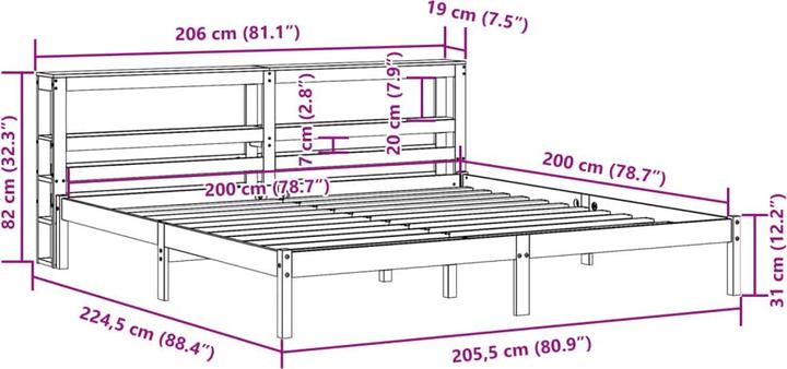 Image du produit vidaXL Bettgestell (200 x 200 cm)