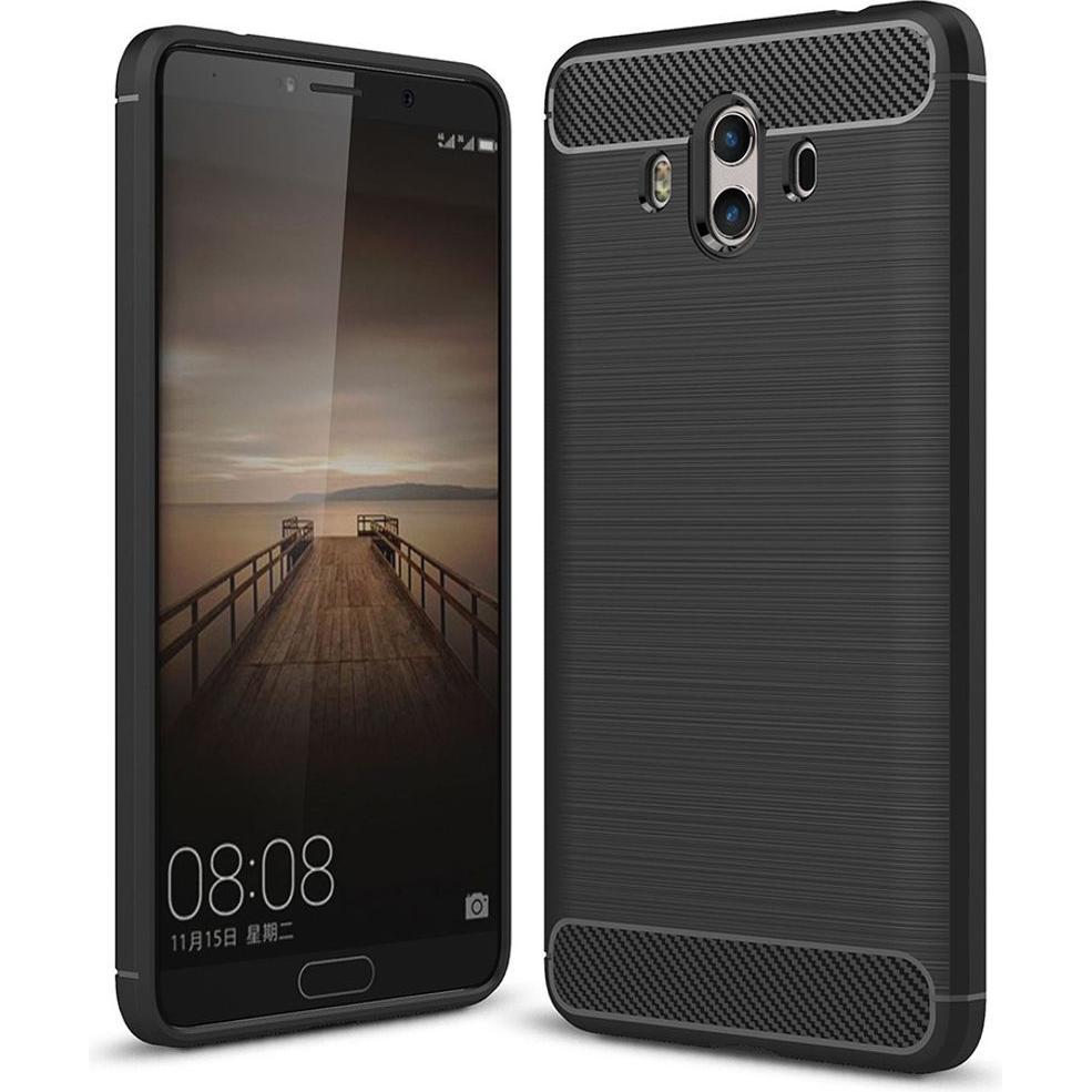 König Design Huawei Mate 10 Handy Hülle TPU Case Carbon Fiber Schutz Cover Bumper Schwarz Neu (Huawei Mate 10), Smartpho...
