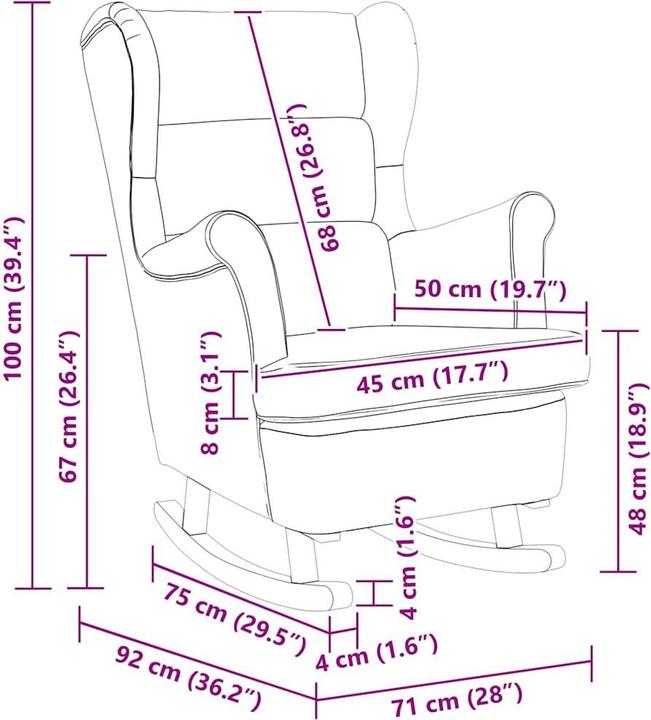 Image du produit vidaXL Schaukelstuhl
