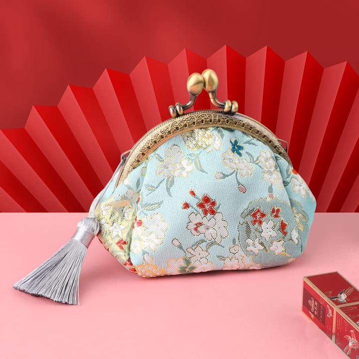 Produktbild Only-Bags.Store Floral Coin Purse Wallet mit Clipverschluss Klickverschluss