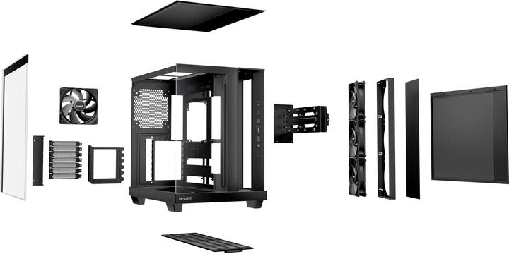 Actual product image be quiet! Light Base 500 Schwarz Midi Tower Gaming Gehäuse mit Seitenfenster (mATX, Mini-ITX, ATX)