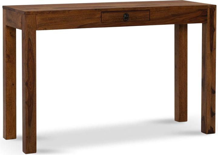 Produktbild FineBuy Schreibtisch Bürotisch 118 cm Sheesham Massivholz Laptoptisch Schublade (118 x 40 x 76 cm)