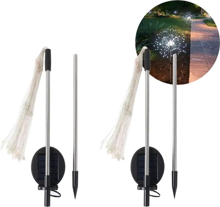 Actual product image Hermex 2er-Set LED Solar-Feuerwerkslichter Lichterkette Gartenleuchte Deko (0.11 m)