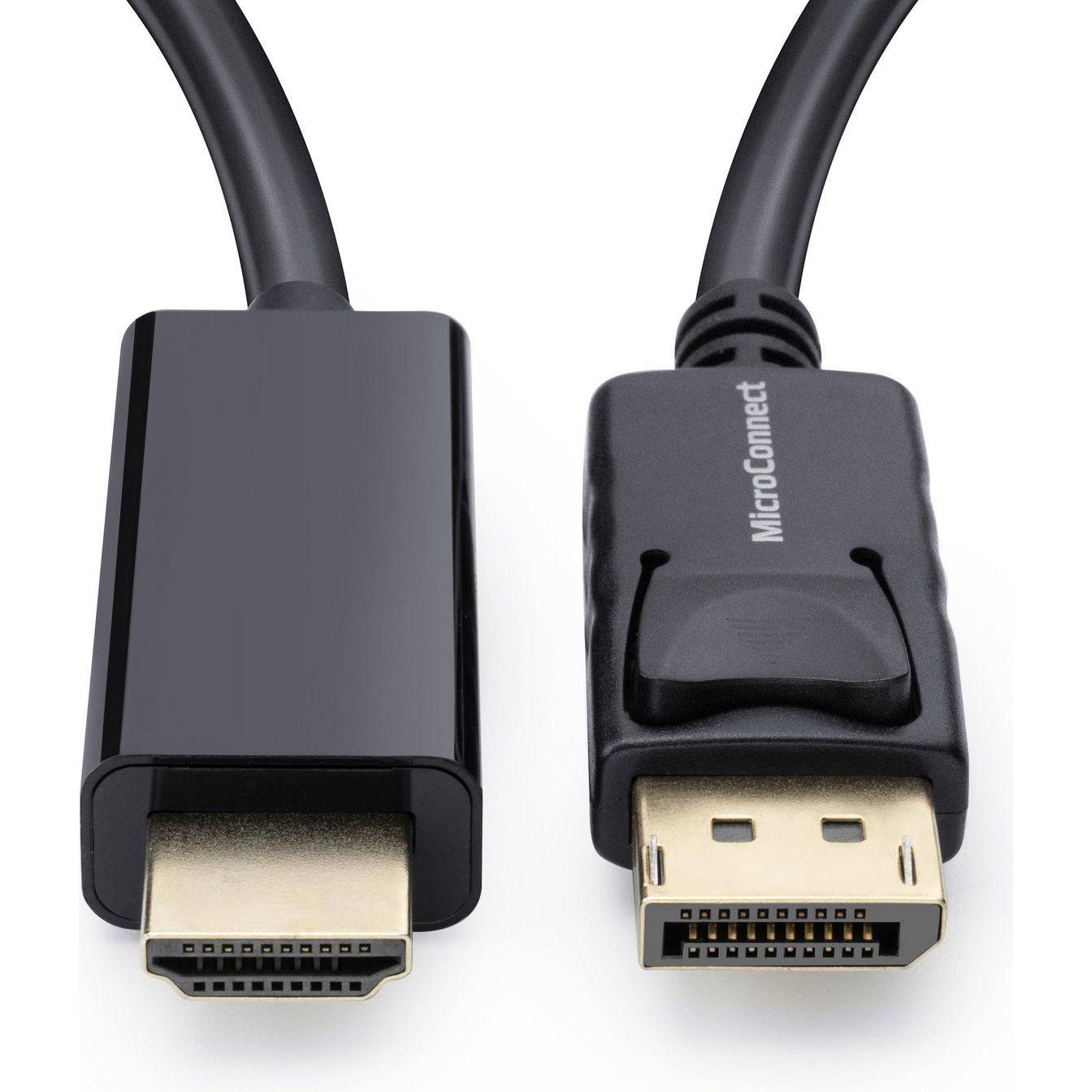Thumbnail - MicroConnect DisplayPort to HDMI Cable 1m Male (1 m, DisplayPort), Video Kabel