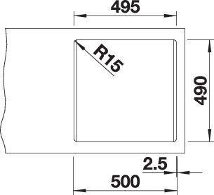 Actual product image Blanco Pleon 5 (Top-mounted sink, 51.50 cm, 51 cm)