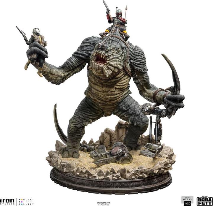 Actual product image Iron Studios Le Livre de Boba Fett statuette 1/20 Demi Art Scale Boba Fett & Rancor 38 cm