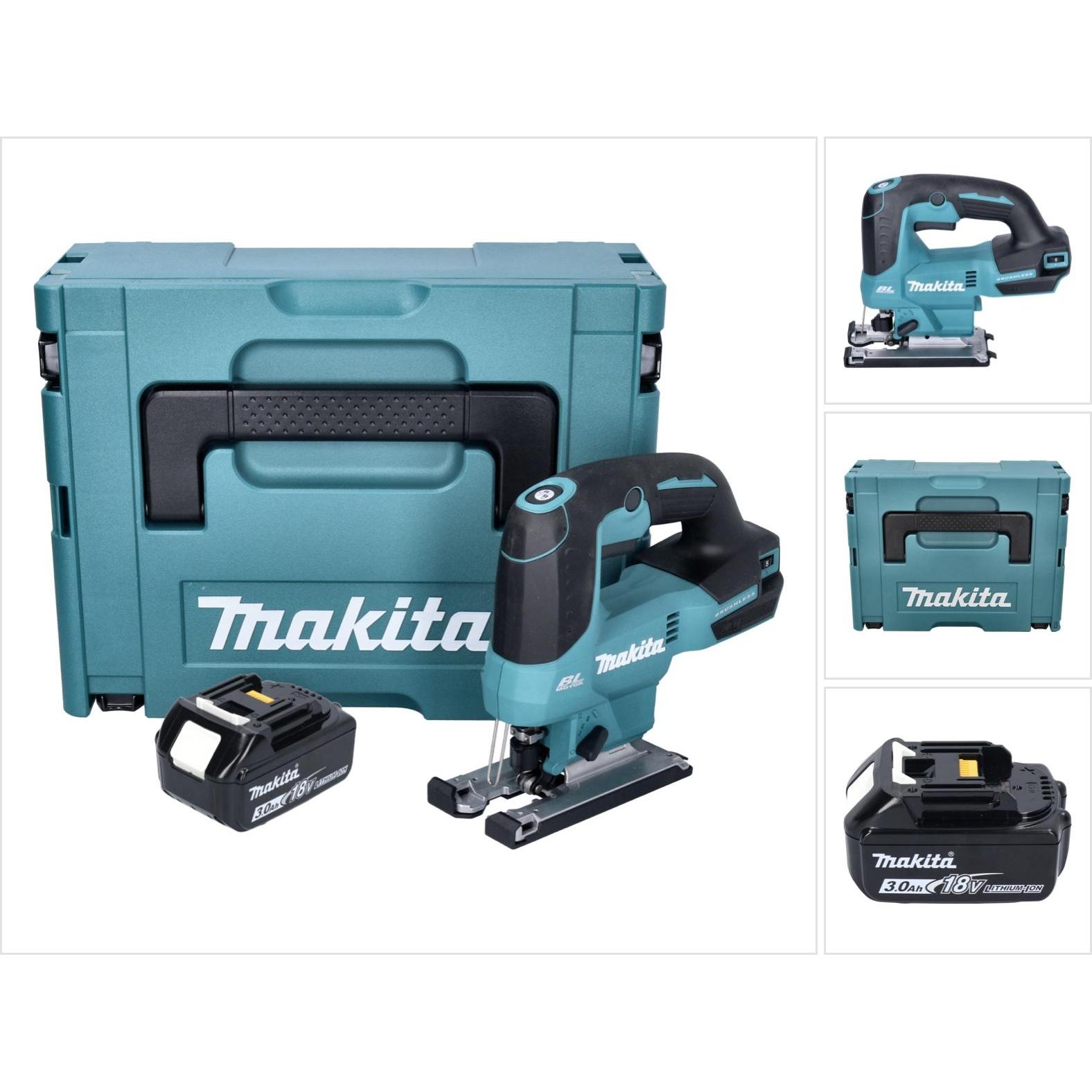 Makita, Stichsäge, DJV 184 F1J Akku Pendelhub Stichsäge 18 V Brushless + 1x Akku 3,0 Ah + Makpac - ohne Ladegerä