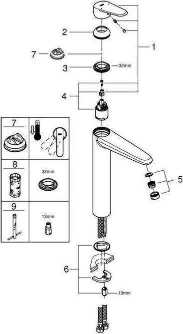 Immagine prodotto Grohe Eurodisc Cosmopolitan miscelatore monocomando per lavabo XL-Size