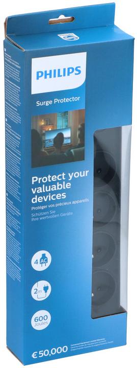 Actual product image Philips SPN7040WA/19 Power strip - Surge protection - 4-socket outlets (4 x, 2 m)