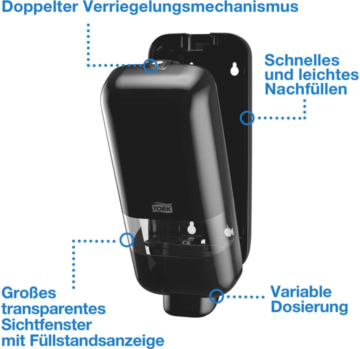 Image du produit Tork Distributeur de savon Elevation S4 564508 noir plastique 1,0 l