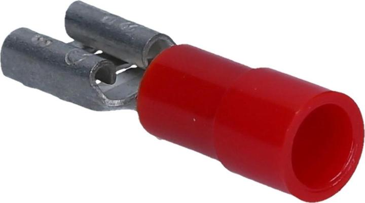 Produktbild Kalitec 100 Stück FHR285 Flachsteckhülse rot 2,8x0,5 I 0,5-1,5mm² Kabelverbinder I teilisoliert I Me