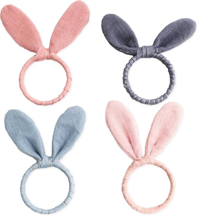 Papierdrachen 4 Serviettenringe Musselin Pastell Hasenohren Set 01 (4x)