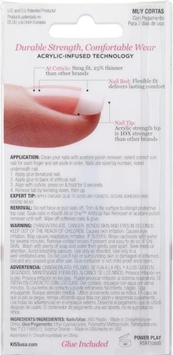 Immagine prodotto KISS Unghie - Kit Fn acrilico da salone - Power Play (Unghie artificiali, Gioco di potere)