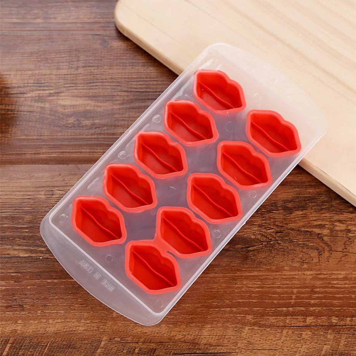König Design Silikon Eis Würfel Behälter Eiswürfelform Eiswürfelbereiter Garten Party Früchte, Eisherstellung, Rot